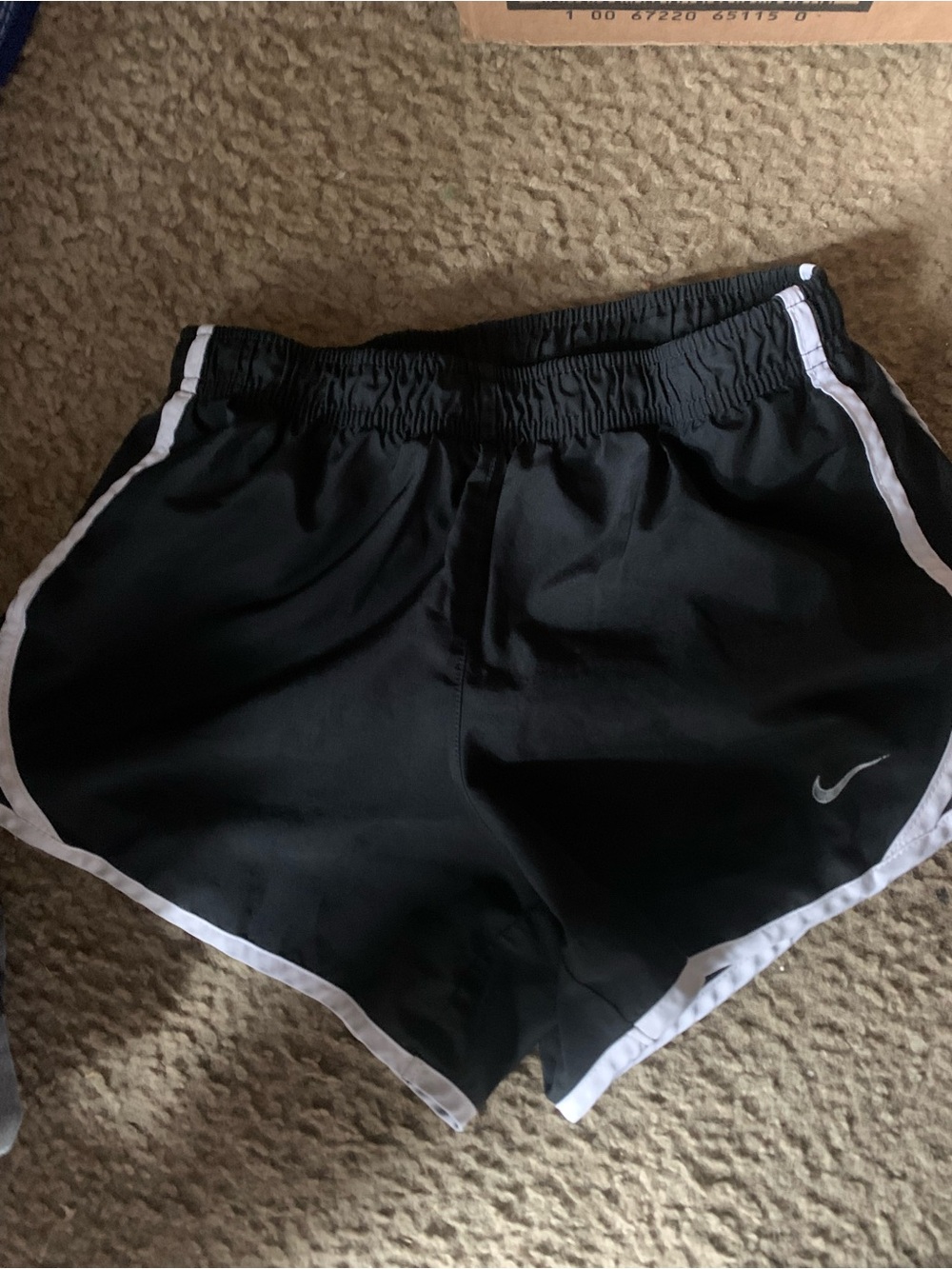 Nike Black Athletic Running Shorts with White Trim